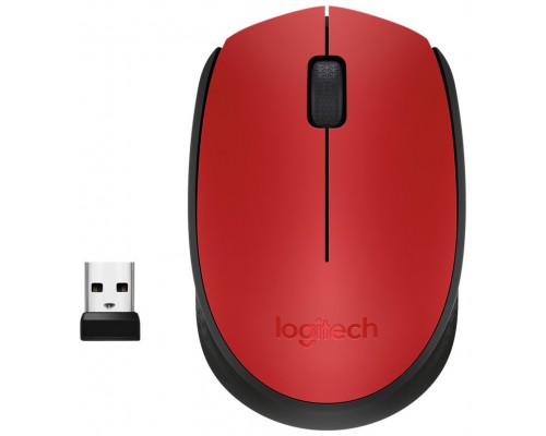 LOGITECH Raton m171 optico wireless rojo