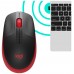 Logitech - Raton optico M190 - Inalambrico - Rojo