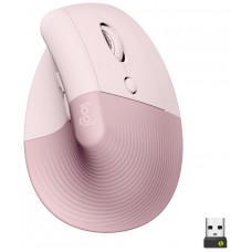 LOGITECH Raton Inalambrico 6 botones Ergonomico, Vertical, Videojuegos color Rosa