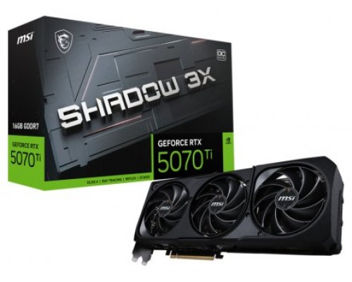 MSI GeForce RTX5070 Ti 16G SHADOW 3X OC NVIDIA GeForce RTX 5070 Ti 12 GB GDDR7 (Espera 4 dias)