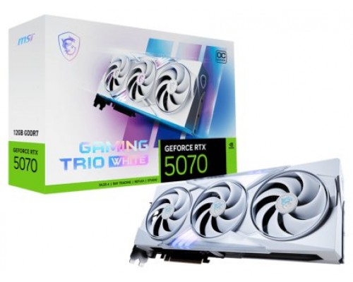 MSI GAMING GeForce RTX 5070 12G TRIO OC WHITE NVIDIA 12 GB GDDR7 (Espera 4 dias)
