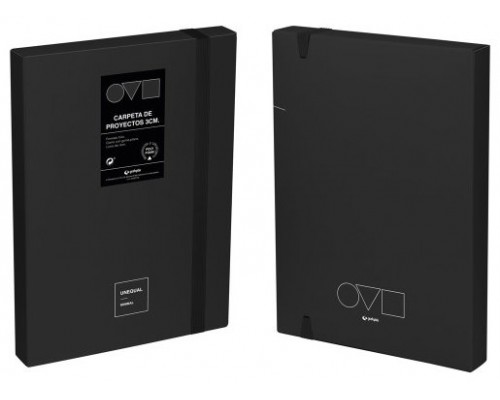 CAJA DE PROYECTOS 3CM EN POLYFOAM UNEQUAL MINIMAL NEGRO GRAFOPLAS 91271010 (Espera 4 dias)