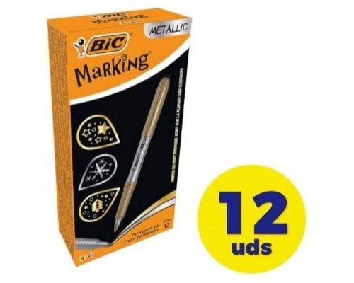 MARCADOR MARKING 1,8MM COLORES ORO Y PLATA METALICOS PERMANENTE BIC 950466 (MIN12) (Espera 4 dias)