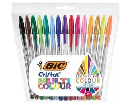 BOLSA 15 UNIDADES BOLIGRAFOS MULTICOLOR 1,6 MM BIC 964899 (Espera 4 dias)