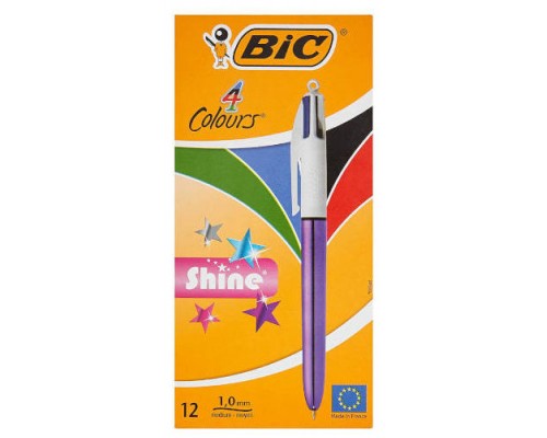 BOLIGRAFO DE 4 COLORES SHINE 1MM CON CUERPO PURPURA METÁLICO BIC 982876 (MIN12) (Espera 4 dias)