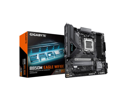 GIGABYTE B850M EAGLE WIFI6E Placa Base - Procesadores AMD Ryzen Serie 9000, VRM digital de 8+2+2 fases, hasta 8200MHz DDR5 (OC), 1xPCIe 5.0 + 1xPCIe 4.0 M.2, Wi-Fi 6E, LAN 2.5GbE, USB 3.2 Gen 2 (Espera 4 dias)