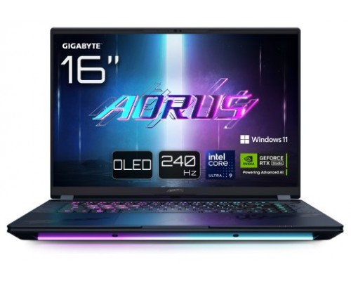 GIGABYTE AORUS MASTER 16 BYH Portátil Gaming - 16,0“, 240Hz OLED, Intel Core 275HX, NVIDIA RTX 5080 GPU, 32GB DDR5 5600MHz, 1 x Gen4 1TB SSD, Windows 11 Pro, Garantía de 2 años, AORUS MASTER 16 BYHC5ESE64SP (Espera 4 dias)