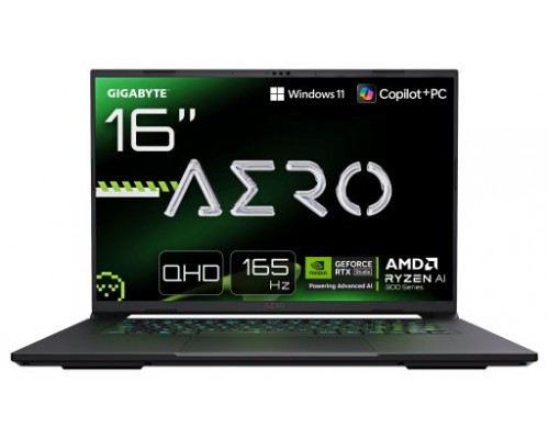 GIGABYTE AERO X16 1VH93ESC64AH Copilot+ PC AMD Ryzen AI 7 350 Portátil 40,6 cm (16") WQXGA 32 GB DDR5-SDRAM 1 TB SSD NVIDIA GeForce RTX 5060 Wi-Fi 6E (802.11ax) Windows 11 Home Gris (Espera 4 dias)