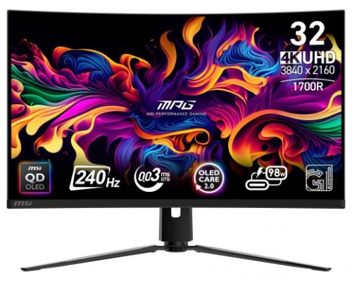 MSI MPG 321CURX QD-OLED pantalla para PC 80 cm (31.5") 3840 x 2160 Pixeles 4K Ultra HD Negro (Espera 4 dias)