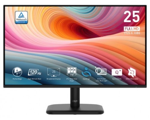 MSI MONITOR PRO MP251L E2.  24.5" PLANO. IPS. 1920x1080. 120Hz. NEGRO. (Espera 4 dias)