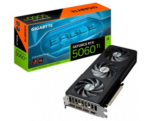 GIGABYTE GeForce RTX 5060 Ti WINDFORCE MAX OC 8G Tarjeta Gráfica – 8 GB GDDR7, 128 bits, PCI-E 5.0, 2617MHz Frecuencia del núcleo, 3 x DisplayPort, 1 x HDMI, NVIDIA DLSS 4, GV-N506TEAGLEMAX OC-8GD (Espera 4 dias)