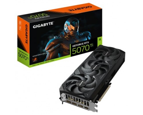 GIGABYTE GeForce RTX 5070 Ti WINDFORCE SFF 16G Tarjeta Gráfica - 16GB GDDR7, 256bit, PCI-E 5.0, 2452 MHz Frecuencia del núcleo, 3 x DP 2.1b, 1 x HDMI 2.1b, NVIDIA DLSS 4, GV-N507TWF3-16GD (Espera 4 dias)