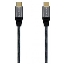 AISENS - CABLE USB 2.0 ALUMINIO 5A 100W E-MARK, USB-C/M-USB-C/M, GRIS, 2.0M