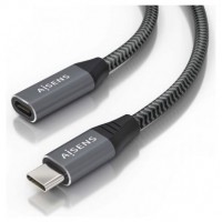 AISENS - CABLE USB 3.2 GEN2x2 ALUMINIO 20GBPS 8K@30HZ 5A 100W, TIPO USB-C/M-USB-C/H, GRIS, 2.0M