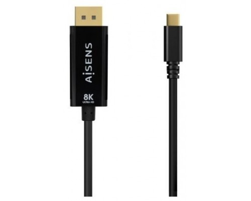 AISENS - CABLE CONVERSOR USB-C A DISPLAYPORT 8K@60HZ, USB-C/M-DP/M, NEGRO, 0.8M