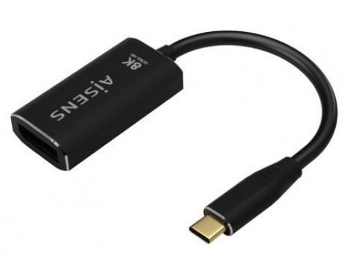 AISENS - CONVERSOR ALUMINIO USB-C A DISPLAYPORT 8K@60HZ, USB-C/M-DP/H, NEGRO, 15CM