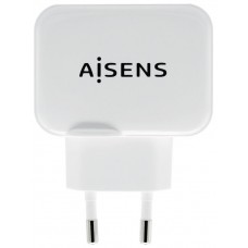 AISENS - CARGADOR USB 17W 5V/3.4A, 2xUSB CON CONTROL AI, BLANCO