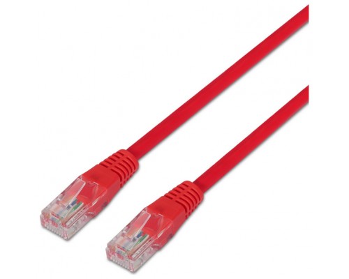 AISENS - CABLE DE RED LATIGUILLO RJ45 CAT.5E UTP AWG24, ROJO, 0.5M