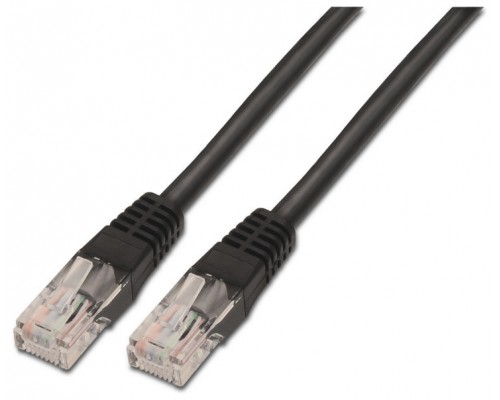 AISENS - CABLE DE RED LATIGUILLO RJ45 CAT.5E UTP AWG24, NEGRO, 0.5M