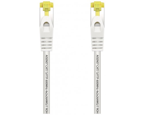 AISENS - CABLE DE RED LATIGUILLO RJ45 LSZH CAT.7 600 MHZ S/FTP PIMF AWG26, BLANCO, 0.5M