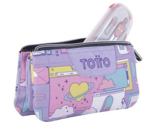 ESTUCHE ESCOLAR TRES COMPARTIMENTOS MORADO CIBER - TABLERO TOTTO AC52ECO012-2210Z-2QI (Espera 4 dias)