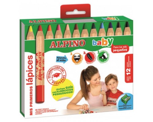 ESTUCHE 12 LÁPICES DE COLORES PARA BEBÉS ALPINO AL000177 (Espera 4 dias)