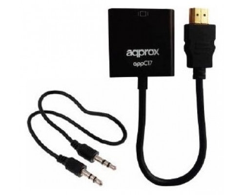 ADAPTADOR HDMI A VGA  CON AUDIO APPROX  APPC17