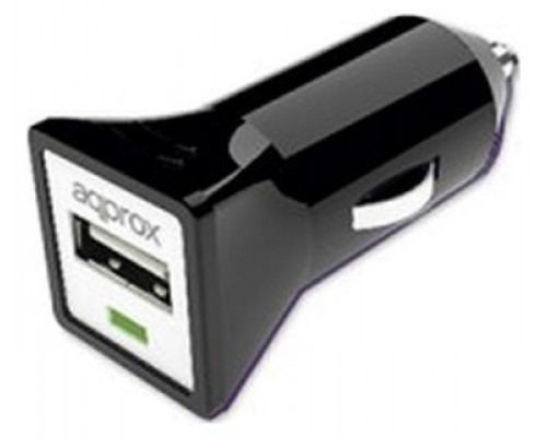 CARGADOR USB PARA COCHE 1A DESIGN NEGRO APPROX (Espera 4 dias)