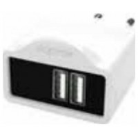 CARGADOR USB DE VIAJE/PARED DUAL 2A BLANCO APPROX (Espera 4 dias)