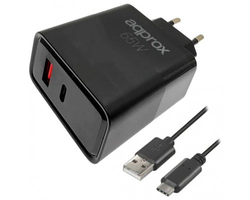 APPROX CARGADOR 65W QC 1 X USB A+ 1 X USB C+CABLE