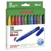 ESTUCHE 12 UNIDADES ROTULADORES PUNTA GRUESA COLORES SURTIDOS ALPINO AR000006N (Espera 4 dias)-4SX ESTUCHE 12 UNIDADES ROTULADORES PUNTA GRUESA COLORES SURTIDOS ALPINO AR000006N (Espera 4 dias)