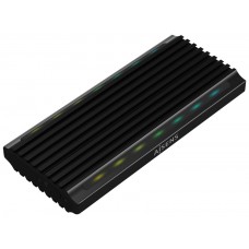 AISENS CAJA EXTERNA M.2 RGB GAMING ASM2-RGB011GR SATA/NVME A USB3.1 GEN2, NEGRA