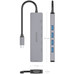 AISENS - USB-C DOCK 6 EN 1, USB-C A 1xHDMI, 4xUSB-A, 1xUSB-C PD 100W, GRIS, 15CM