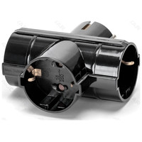 ENCHUFE DE CONVERSION ALEMAN 1 A 3 16A VERTICAL NEGRO AIGOSTAR (Espera 4 dias)