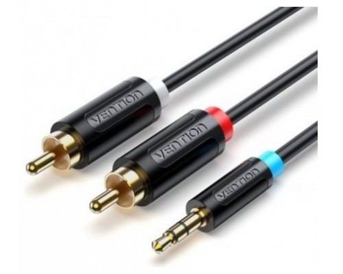 CABLE AUDIO ESTEREO JACK 3.5/M 2xRCA/M 0.5 M NEGRO VENTION (Espera 4 dias)