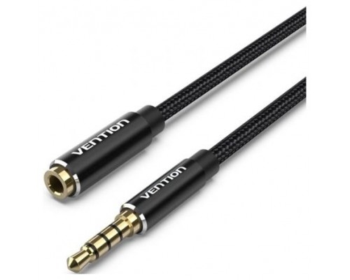 CABLE AUDIO ESTEREO JACK 3.5/M JACK 3.5/H 1 M NEGRO VENTION (Espera 4 dias)