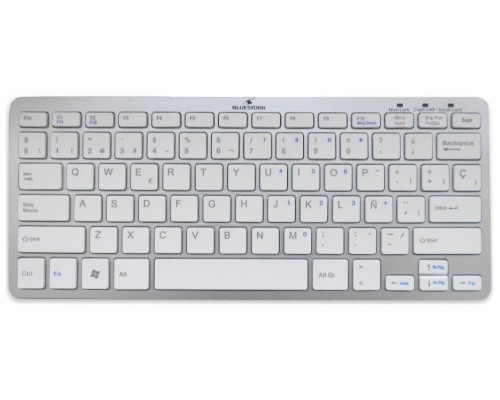 Bluestork BS-KB-MICRO/BT/SP teclado Bluetooth QWERTY Español Plata, Blanco (Espera 4 dias)