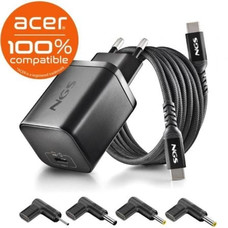 NGS PACK CARGA USBC 65W+CABL 1,5M+5 CLAVIJ ACER-SX8 NGS PACK CARGA USBC 65W+CABL 1,5M+5 CLAVIJ ACER