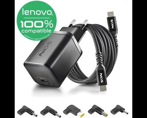 NGS PACK CARGA USBC 65W+CABL 1,5M+5 CLAVIJ LENOVO