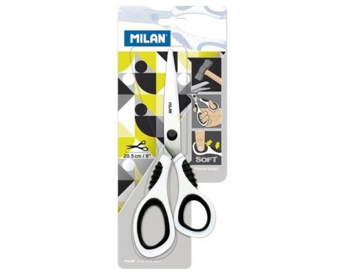 MILAN TIJERAS OFICINA 20,5CM MANGO DE PLASTICO BLISTER