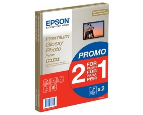 Epson Papel Premium Glossy Photo 255 gr, A4, 15h. Promocion 2x1