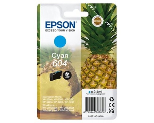 Epson 604, Rendimiento estandar, 2,4 ml, 130 paginas,