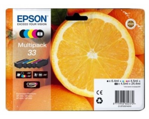 EPSON Multipack 5-colours 33 Claria Premium Ink NARANJAS RF+AM