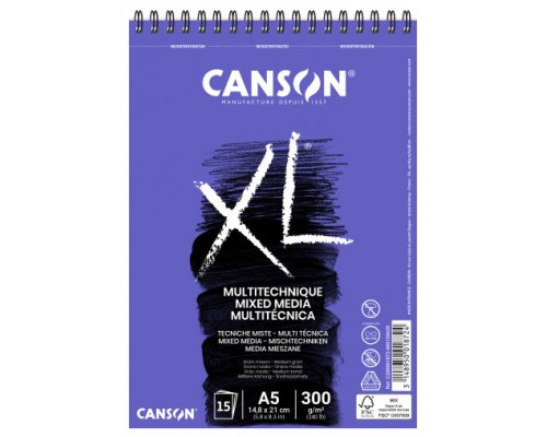 Canson XL Mix Media Bloc de hojas de papel para bellas artes 15 hojas (MIN5) (Espera 4 dias)