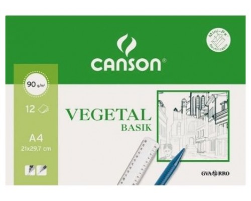 PAQUETE 12 HOJAS PAPEL VEGETAL A4 90G GUARRO CANSON C200407621 (Espera 4 dias)