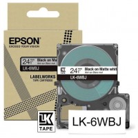 EPSON Cartucho de etiquetas Matte Tape   White/Black 24mm(8m)   LK-6WBJ