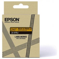 EPSON Cartucho de etiquetas Matte Tape   Yellow/Black 24mm(8m)   LK-6YBJ
