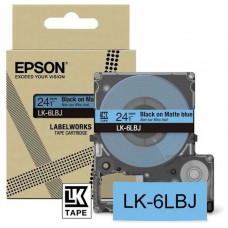 EPSON Cartucho de etiquetas Matte Tape   Blue/Black 24mm(8m)   LK-6LBJ