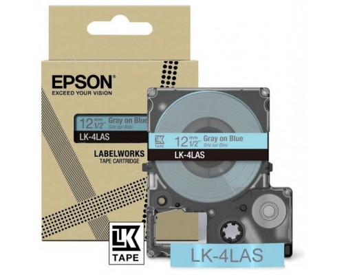 EPSON Cartucho de etiquetas Colour Tape   Blue/Grey 12mm(8m)   LK-4LAS