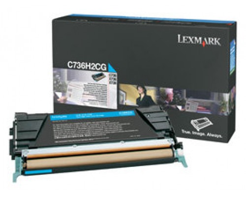 Lexmark C736, X736, X738  Cartucho de toner cian Alto Rendimiento (10K)